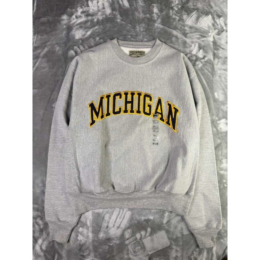 Steve & Barrys Michigan Wolverines Sweater Mens S/M Gray Pullover Sweatshirt